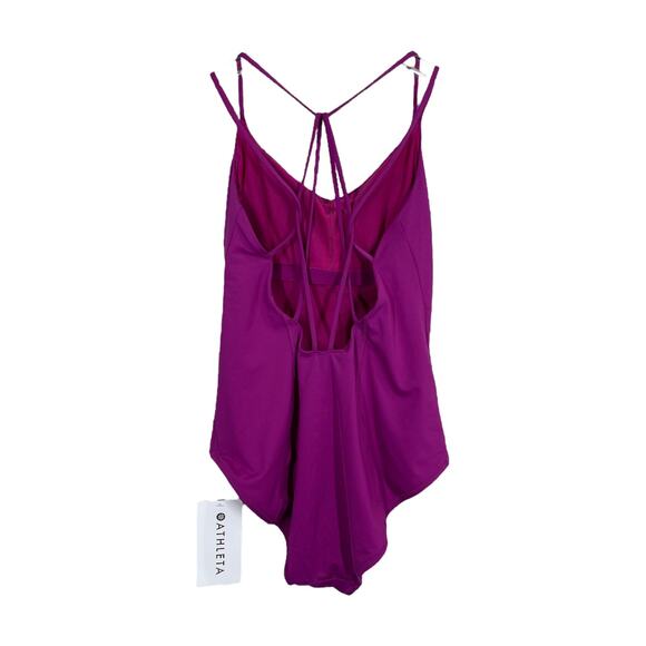 Athleta Cortes Strappy One Piece Swimsuit Medium New NWT Vibrant Fuchsia UPF - Picture 4 of 6